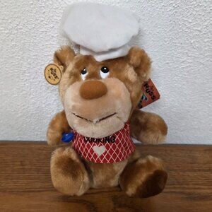 Vintage Plush Russ Berrie Teddy Bear Chef - Let's Get Cooking 9" Stuffed Animal